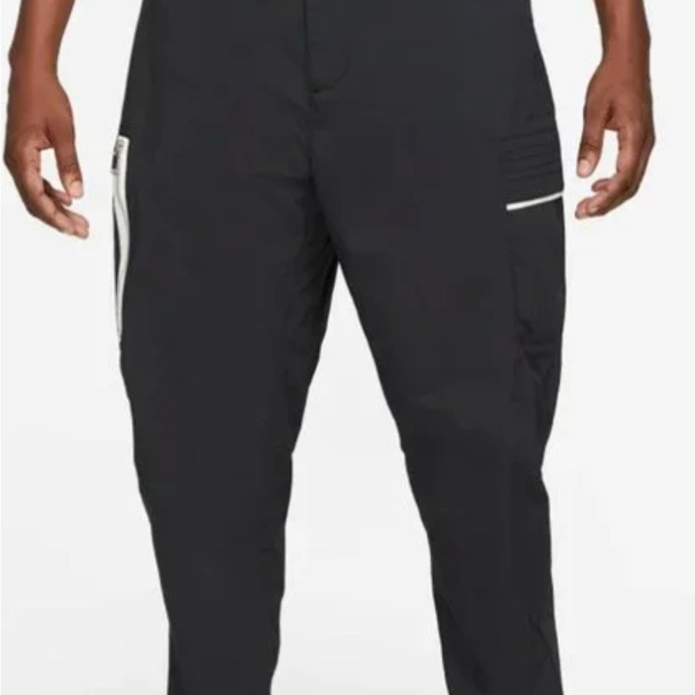 Nike Men's Black Cargo Pants with White Accents